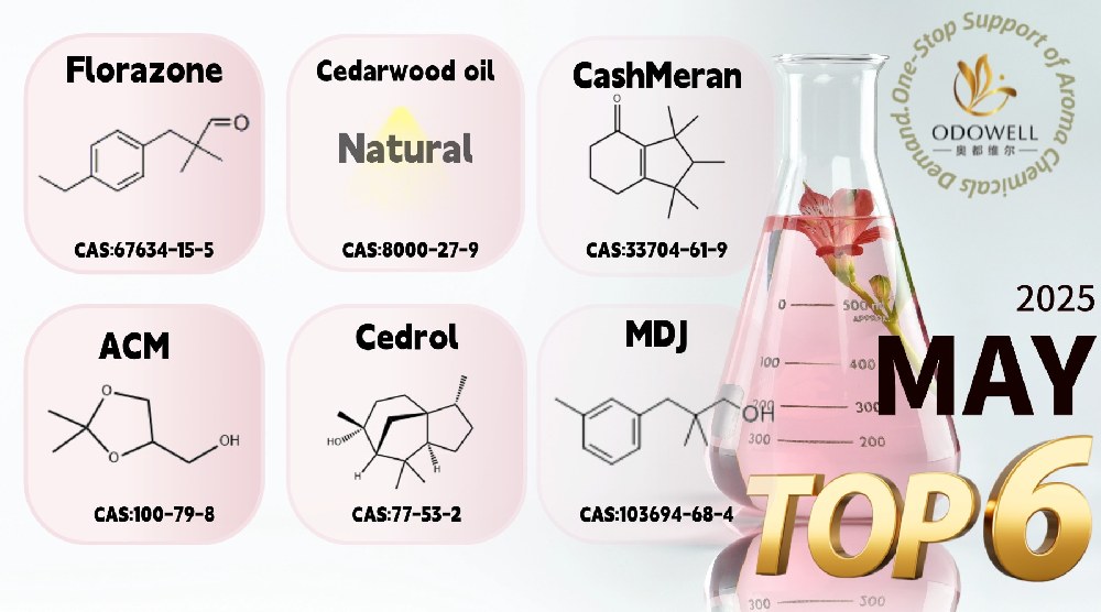 Odowell kunngjør topp 6 mest solgte aroma ingredienser for mai 2025